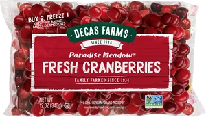 Decas Farms Fresh Cranberries Packaging PNG image