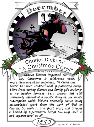 December Christmas Carol Charles Dickens PNG image