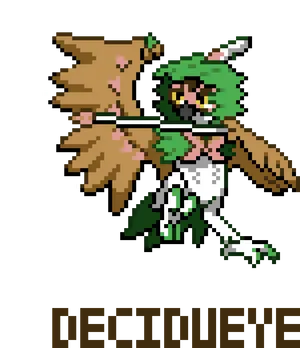 Decidueye_ Pokemon_ Pixel_ Art PNG image