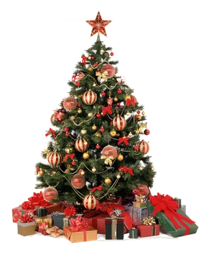 Decorated Christmas Treewith Gifts PNG image