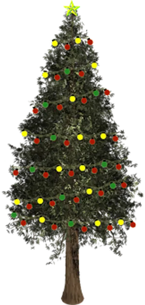 Decorated Christmas Treewith Star Topper