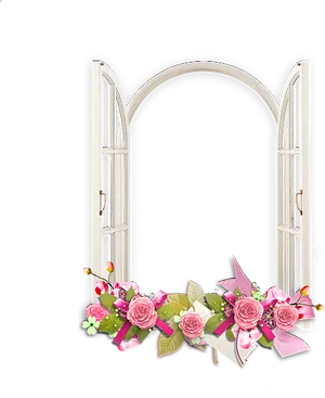 Decorative Arch Photo Framewith Flowers