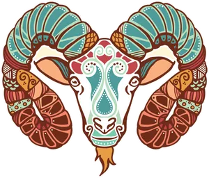 Decorative Aries Zodiac Symbol PNG image