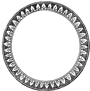 Decorative Black Round Frame PNG image