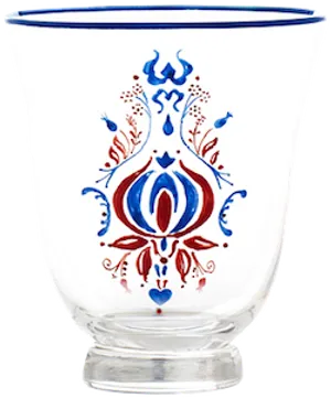 Decorative Blueand Red Painted Glass PNG image