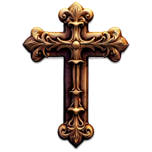 Decorative Cross Sketch PNG 91
