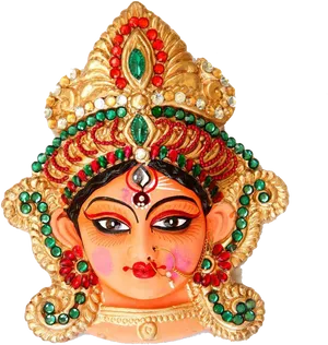 Decorative Durga Face Artwork PNG image