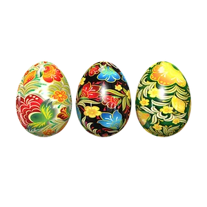 Decorative Easter Eggs Floral Patterns PNG image