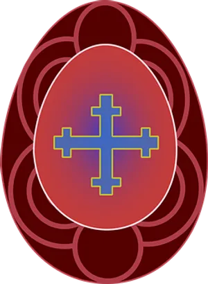 Decorative Easter Eggwith Cross PNG image
