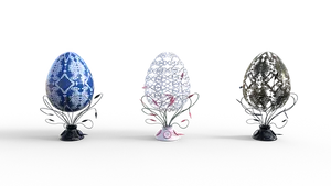 Decorative Eggs Trioon Black Background PNG image
