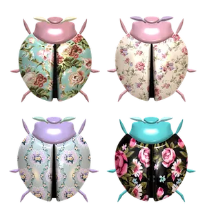 Decorative Floral Ladybug Designs