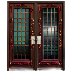 Decorative Glass Door Png 05042024 PNG image