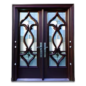 Decorative Glass Door Png 06122024 PNG image