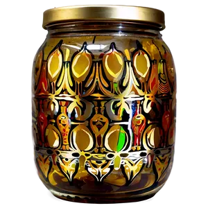 Decorative Glass Jar PNG 06132024