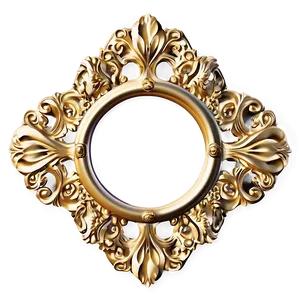 Decorative Gold Circle Frame Png 36 PNG image