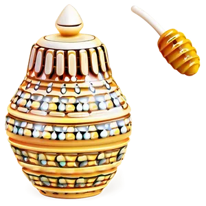 Decorative Honey Pot PNG 06292024