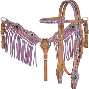 Decorative Horse Bridlewith Fringeand Gems PNG image