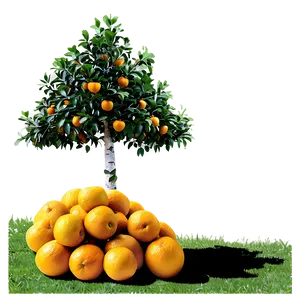 Decorative Orange Tree PNG 06132024