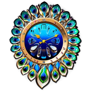 Decorative Peacock Clock Png 04292024 PNG image