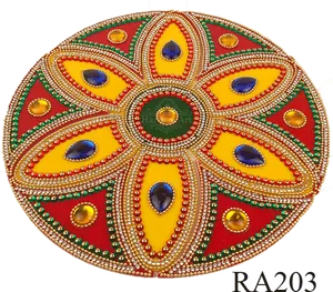 Decorative Rangoli Designwith Beadsand Stones PNG image