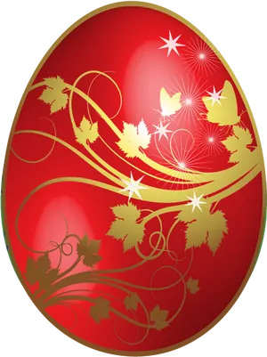 Decorative Red Easter Egg PNG image