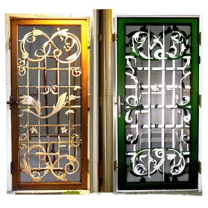 Decorative Screen Door PNG Mwj14