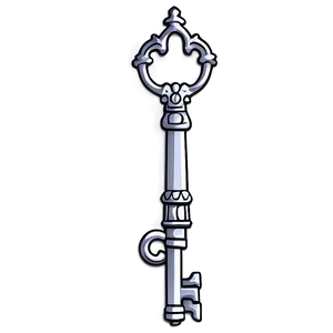 Decorative Skeleton Key Outline Png 06212024 PNG image