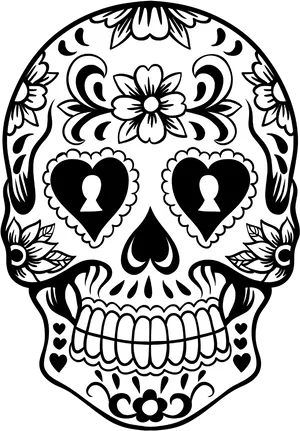 Decorative_ Sugar_ Skull_ Vector_ Art PNG
