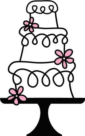 Decorative Tiered Cake Graphic PNG image
