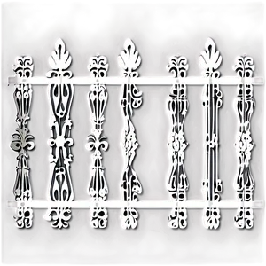 Decorative White Iron Fence Png 06272024 PNG image