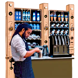 Dedicated Barista At Work PNG 06272024