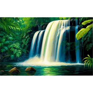 Deep Forest Waterfall PNG Cfn62