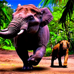 Deep Jungle Animal Chase Png 06112024 PNG image