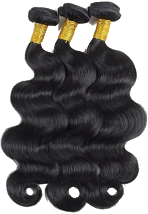 Deep Wave Hair Bundles Black PNG image