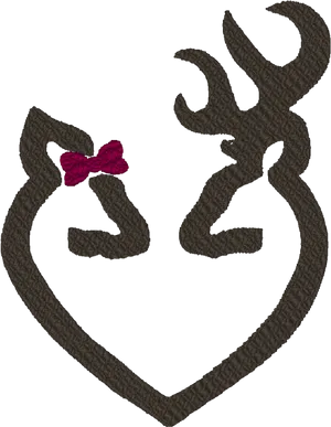 Deer Silhouette Heart Shape PNG image