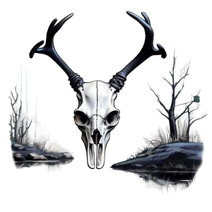 Deer Skull In Surreal Landscape PNG Htt56 PNG