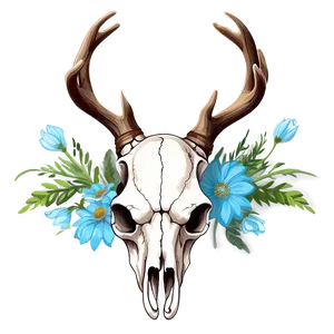 Deer Skull With Flowers Png 42 PNG image