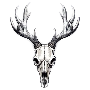 Deer Skull With Winter Theme PNG 68