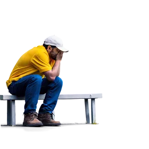 Dejected Man Sitting Alone Png 06122024 PNG image