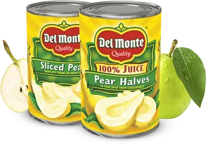 Del Monte Canned Pear Halvesand Slices PNG image