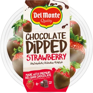 Del Monte Chocolate Dipped Strawberry Packaging PNG image