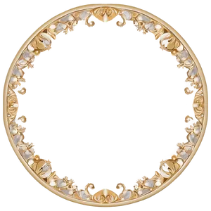 Delicate Gold Circle Frame PNG Ypi PNG