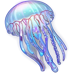Delicate Moon Jelly Outline PNG 06292024 PNG