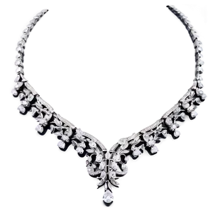 Delicate Silver Necklace PNG 44