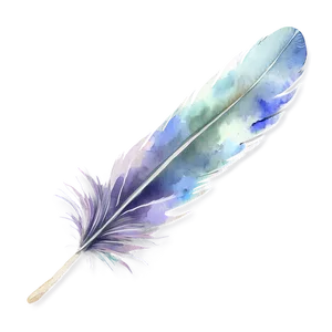 Delicate Watercolor Feather PNG 05042024