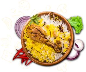 Delicious Chicken Biryani Dish PNG image