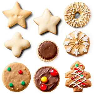 Delicious Christmas Cookie Assortment PNG Jjw