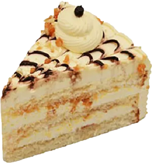 Delicious Creamy Cake Slice PNG image