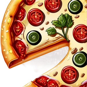 Delicious Pizza Cartoon Art Png 06272024 PNG image