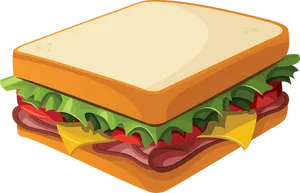 Delicious Sandwich Illustration PNG image